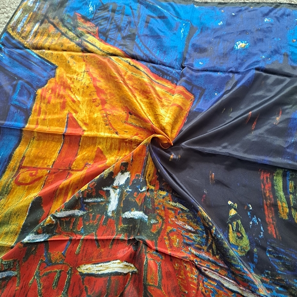 💖 2/$30 Square Satin abstract art oil painting Hair neck or purse Scarf New - Picture 16 of 16